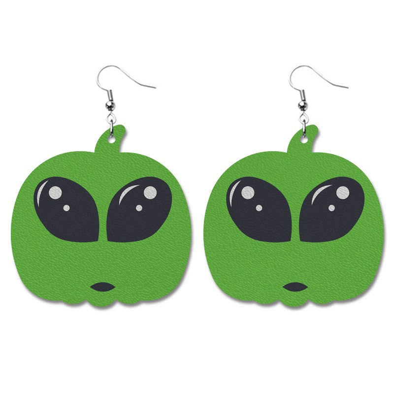 Wholesale 2 Pairs/pack Pumpkin Collection Halloween Leather Earrings